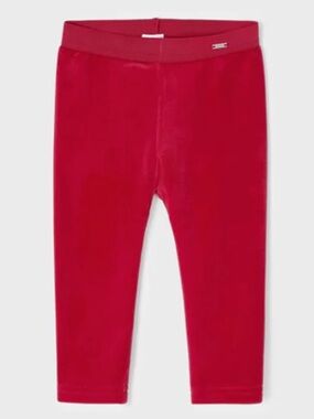 Mayoral Baby Basic Velvet Leggings in Red NWT